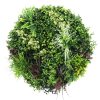 Slimline Artificial Green Wall Disc Art 80cm Colour Fresh UV Resistant Black Frame