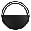 Premium Floating Half Moon Semi Circle Metal Wall Planter Onyx Black 35cm Front of Planter