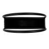 Premium Floating Half Moon Semi Circle Metal Wall Planter Onyx Black 35cm Top Of Planter View