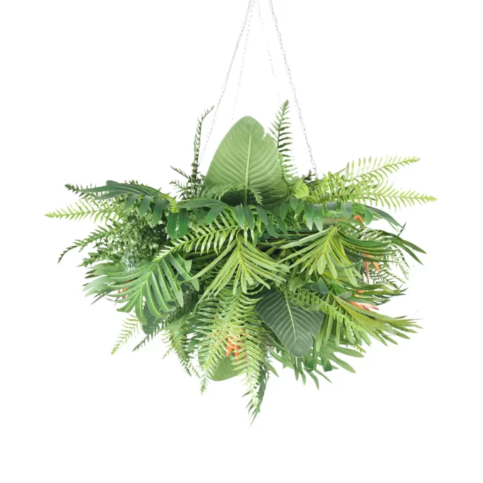 Hanging Artificial Flower Arrangement with Bird of Paradise Flower Bottom View