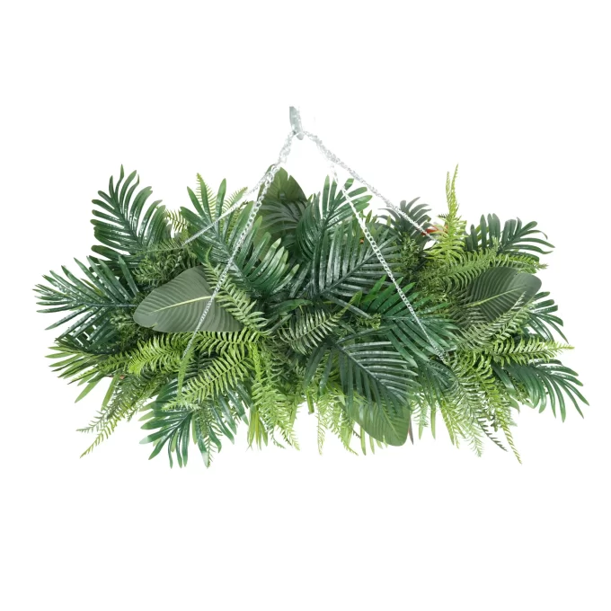 Hanging Artificial Flower Arrangement with Bird of Paradise Flower Faux Foliage