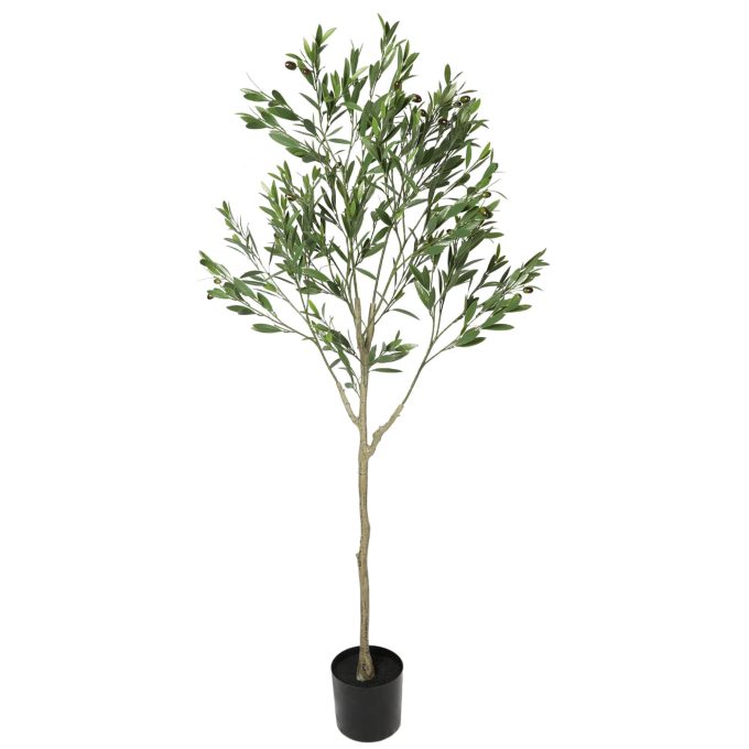 potted artificial plant faux olive tree