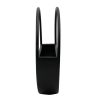 Premium Floating Half Moon Semi Circle Metal Wall Planter Onyx Black 45cm potted plants side view