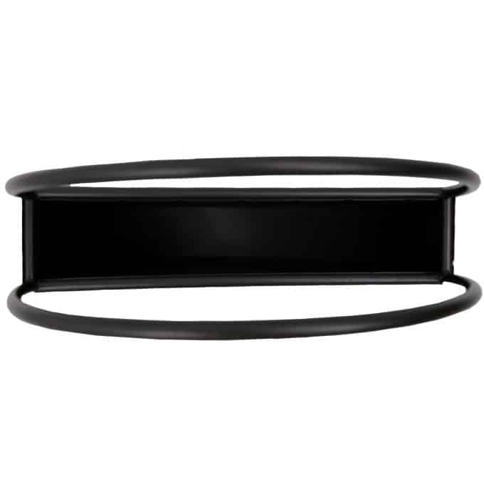 Premium Floating Half Moon Semi Circle Metal Wall Planter Onyx Black 45cm potted plants top view