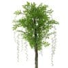 White Flowering Artificial Wisteria 180cm Bushy Ficus with White Flowers