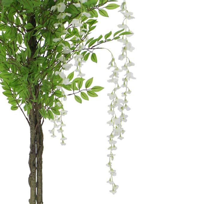 White Flowering Artificial Wisteria 180cm Hanging White Flowers