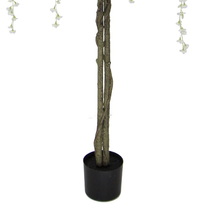 White Flowering Artificial Wisteria 180cm with Trunk