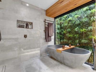 vertical garden view from bathroom