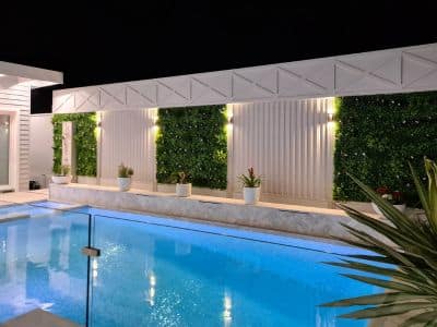poolside vertical garden