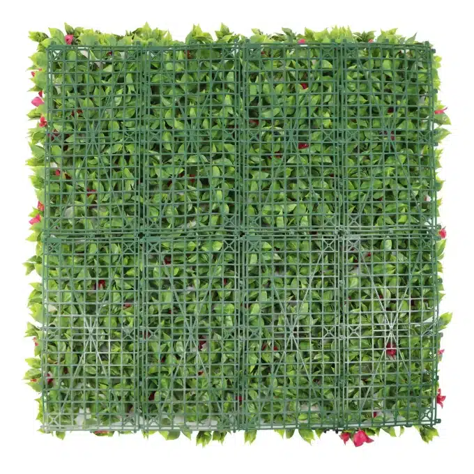 Luxury Flowering Pink Vertical Garden / Green Wall UV Resistant 1m X 1m Backing