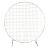 Artificial Flower Wall Event Stand White Metal Circle Stand Front View