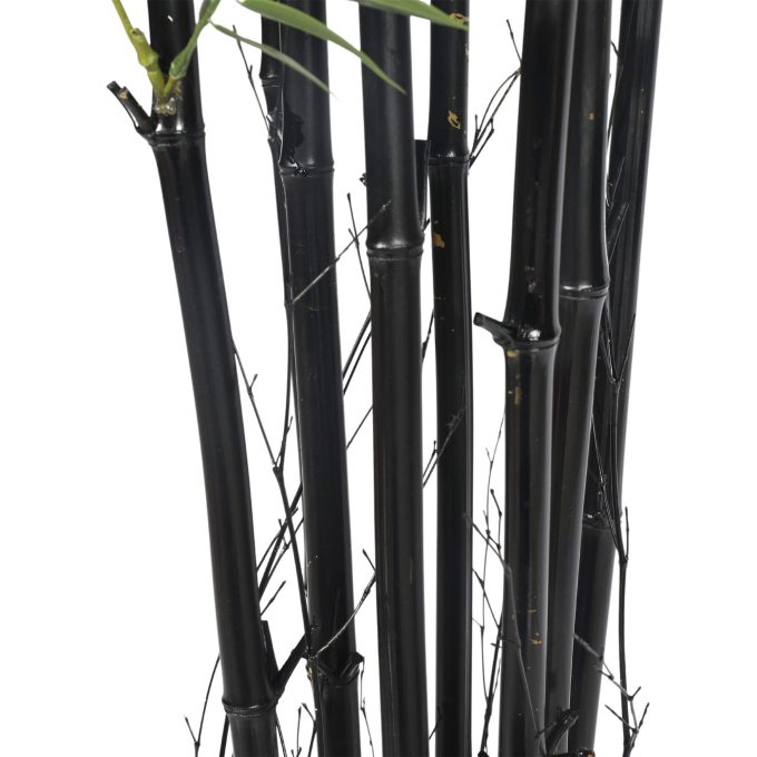 Premium Artificial Bamboo Plant with Black Trunk and Outdoor Leaves Natural Trunk