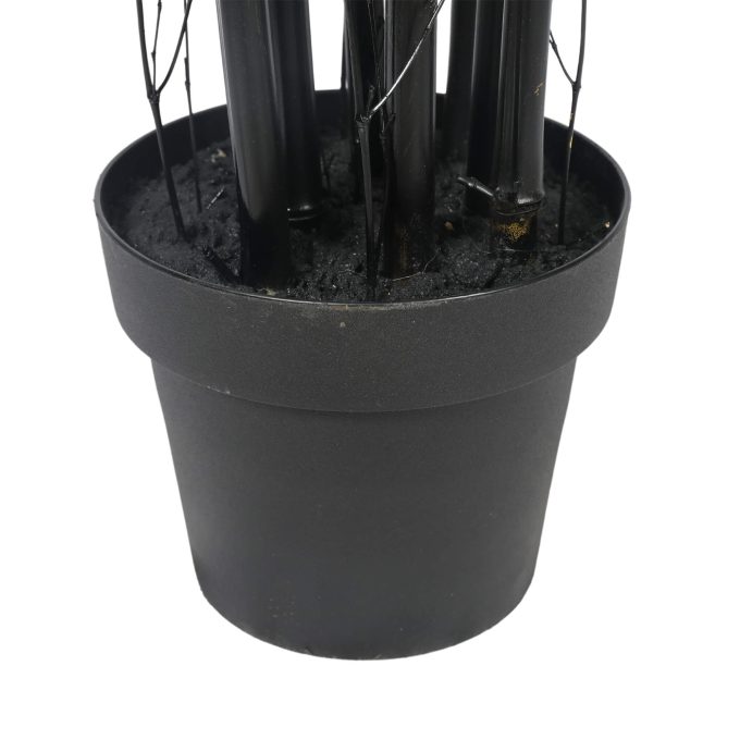 Premium Artificial Bamboo Plant with Black Trunk and Outdoor Leaves Potted