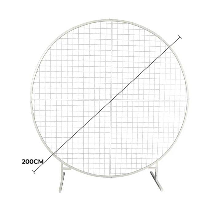 Sturdy Circular Flower Wall Event Stand 200cm Diameter (White-Frame)