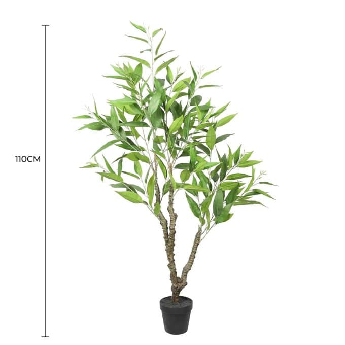 Potted Artificial Eucalyptus Tree (White Box Eucalyptus Albens) 110cm