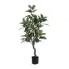 Artificial Ficus Tree / Faux Rubber Plant Potted Side VIew