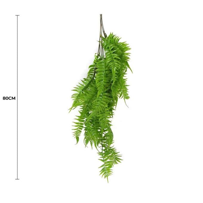 Artificial Hanging English Fern (Two-Tone) Foliage UV Resistant 80cm