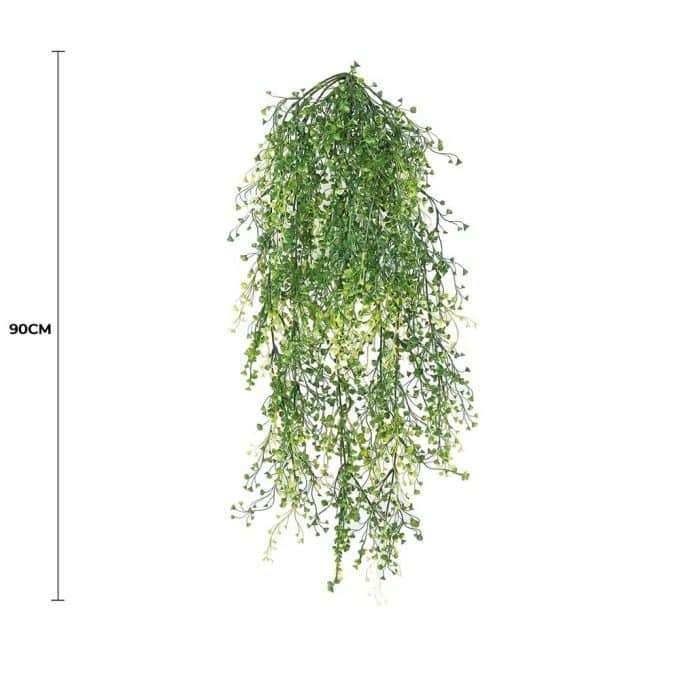 Artificial Hanging Plant (Mixed-Green-String-Of-Pearls) UV Resistant 90cm