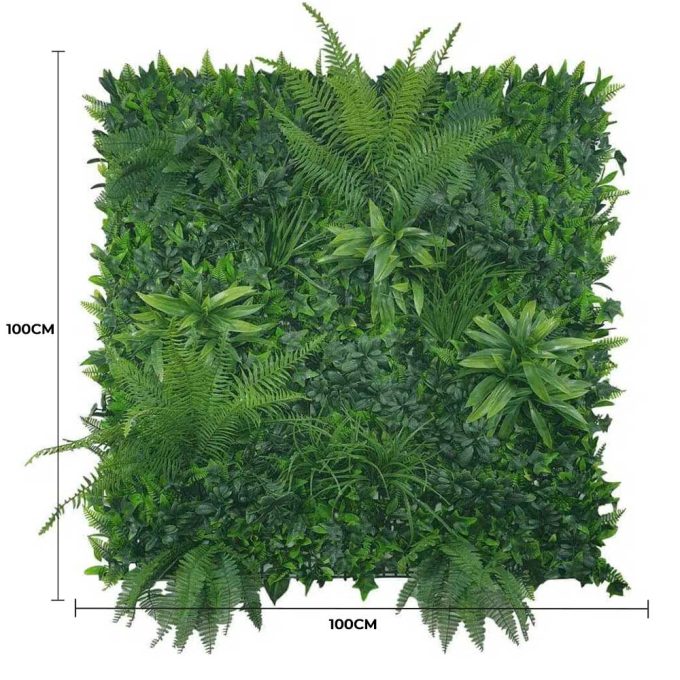 Jungle Fern Vertical Garden Green Wall UV Resistant 1m X 1m
