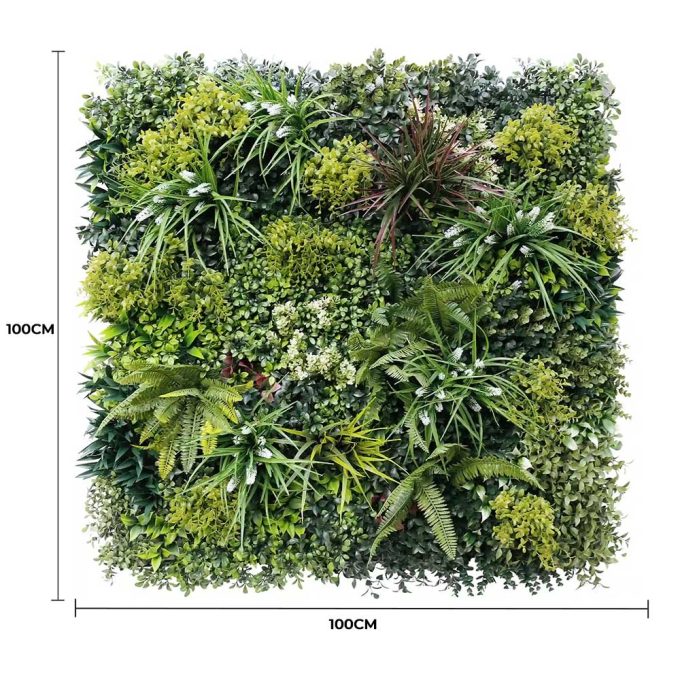 Luxury Lush Spring Recycled Vertical Garden Green Wall UV Resistant 100cm X 100cm