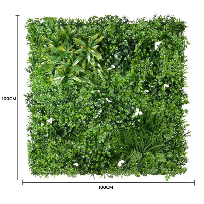 Luxury White Oasis Vertical Garden Green Wall UV Resistant 1m X 1m