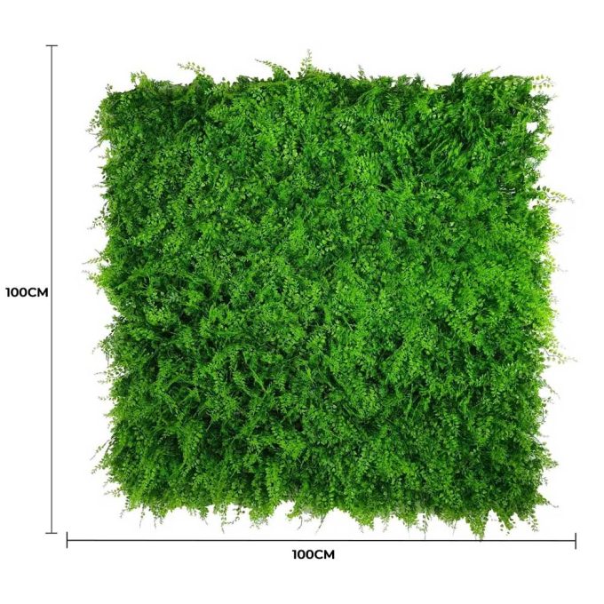 Mediterranean Fern Vertical Garden Green Wall UV Resistant 1m X 1m