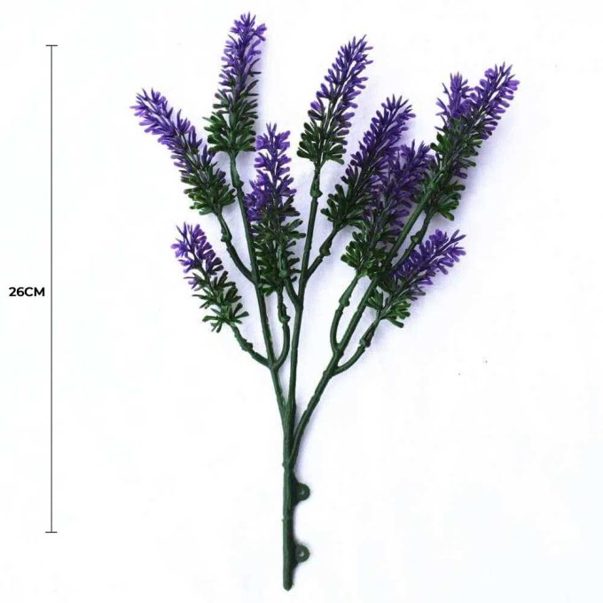 Small Artificial Lavender Stem Wall Plant UV Resistant 26cm