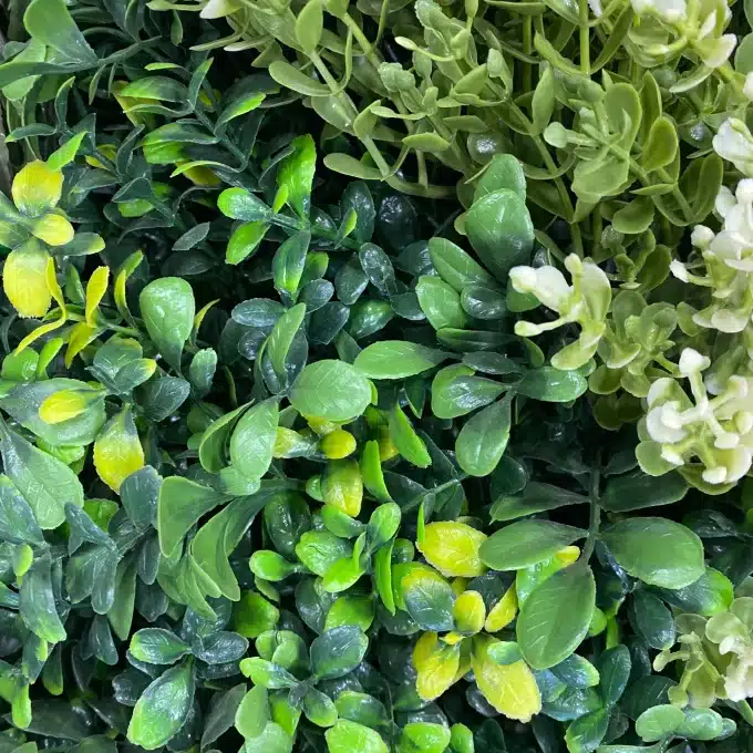 Detailed view of realistic artificial leaf design Side view of leaves