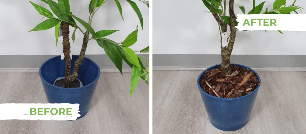 How to pot artificial plant