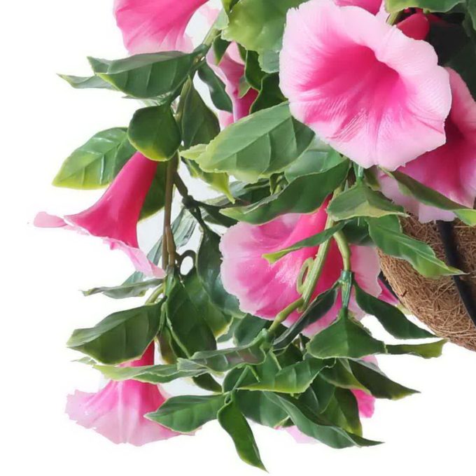 Artificial Flowering Petunia Basket Pink