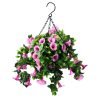 Artificial Flowering Petunia Basket Pink With Hanging Hook