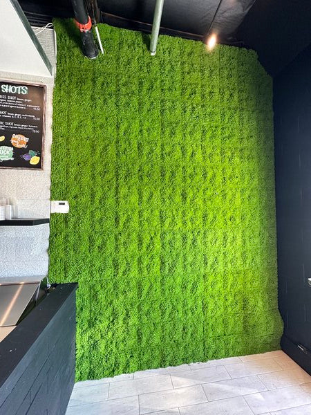 installing artificial moss wall on commercial property