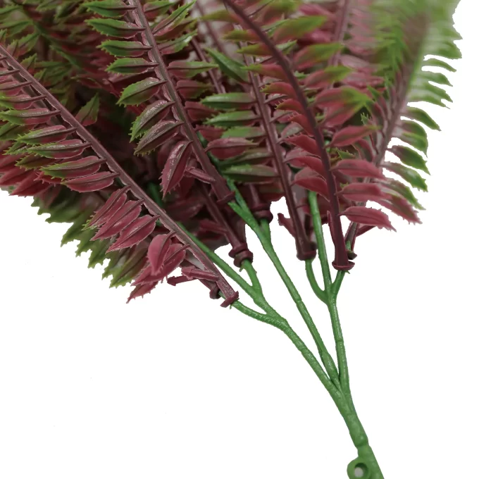 Artificial Purple Fern Stem Side View of Stem Base Connection