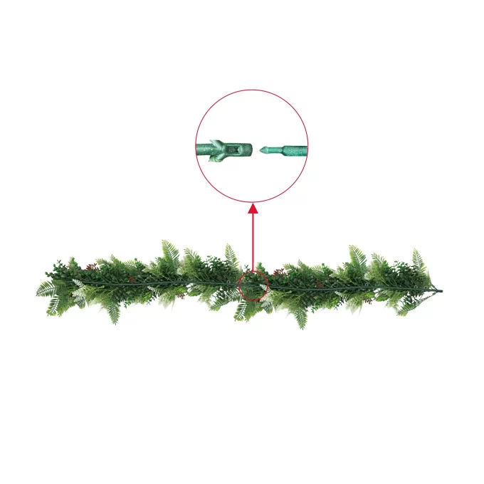Artificial Extendable Hanging Christmas Garland UV Resistant 55cm Foliage Connection