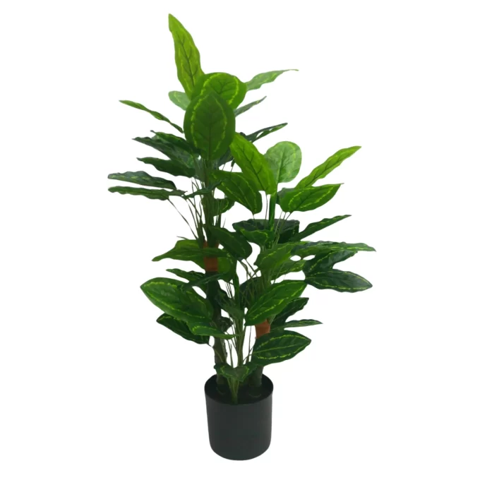 Premium Artificial Cordyline Fructicosa Green Ti Plant 90cm Side View