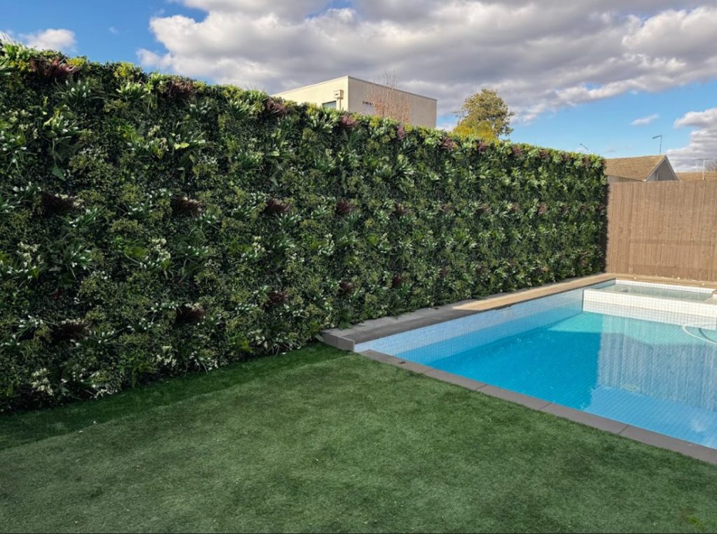 poolside artificial vertical garden