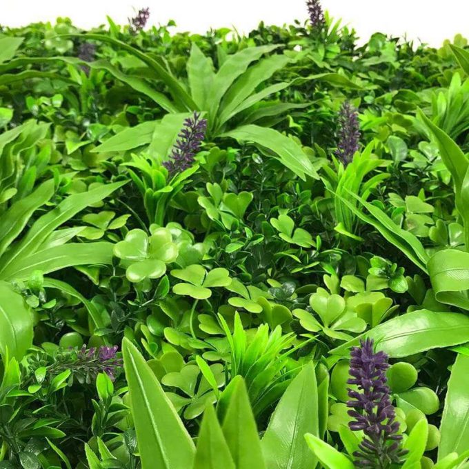 artificial green walls panel with lavender
