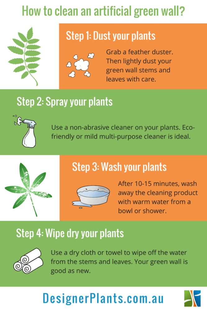 INFOGRAPHIC: How to clean an artificial green wall