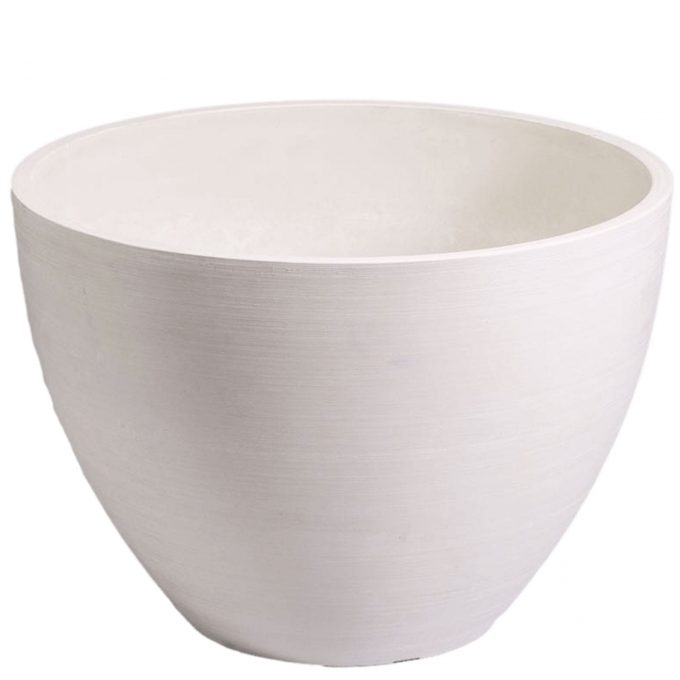 white plastic garden pot bowl