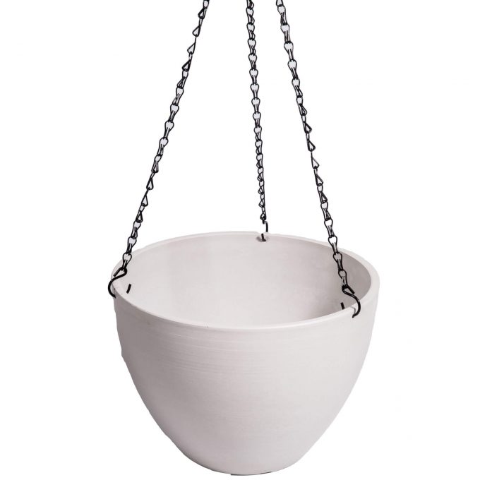 hanging white garden pot