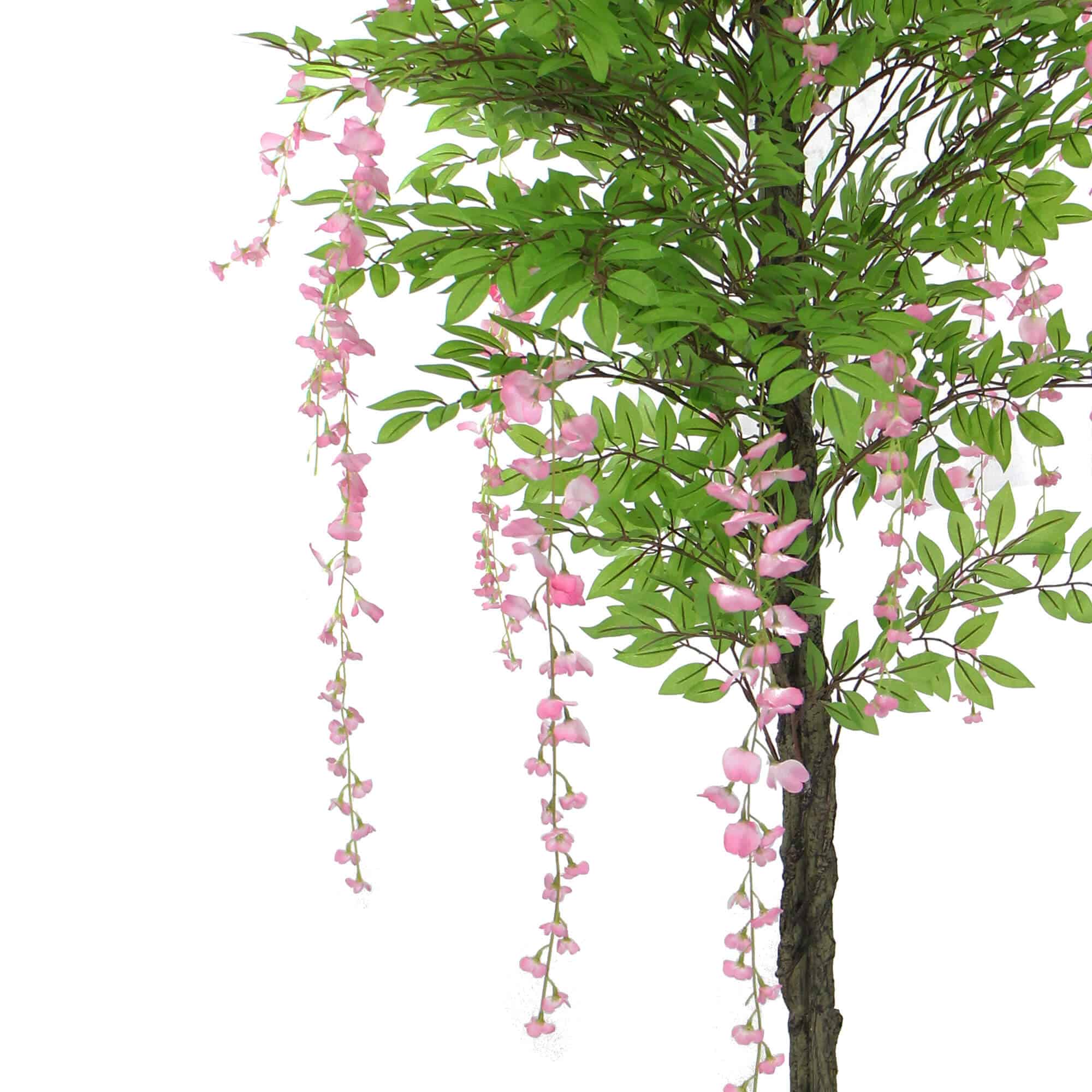 Pink Flowering Artificial Wisteria 180cm Hanging Pink Flowers and Faux Wisteria