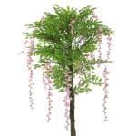 Pink Flowering Artificial Wisteria 180cm with hanging faux pink flowers