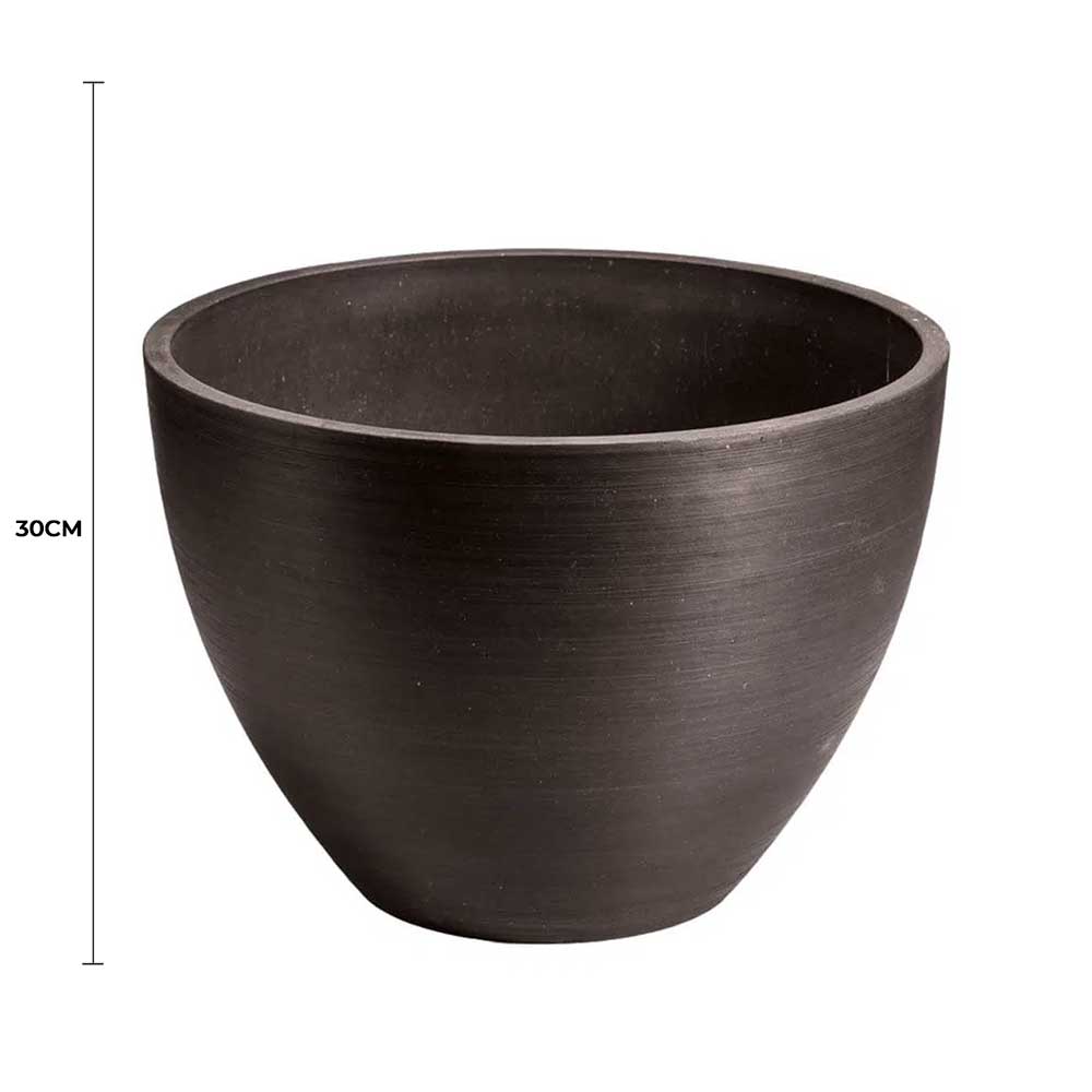 Polished Black Planter Bowl 30cm - Designer Plants®