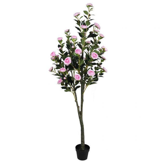 artificial camellia tree with pink flowers