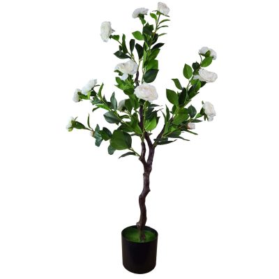 flowering white artificial camellia tree