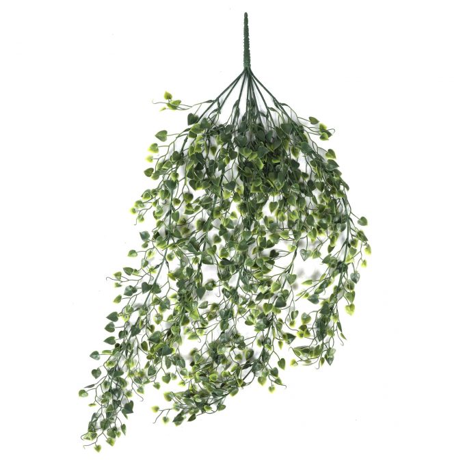 Outdoor Artificial Hanging Plant With Heart Leaf Bush