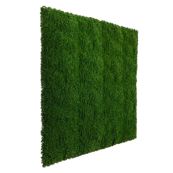 Dark green fake moss panel