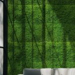 Artificial Moss Panel with Dark Green faux Foliage