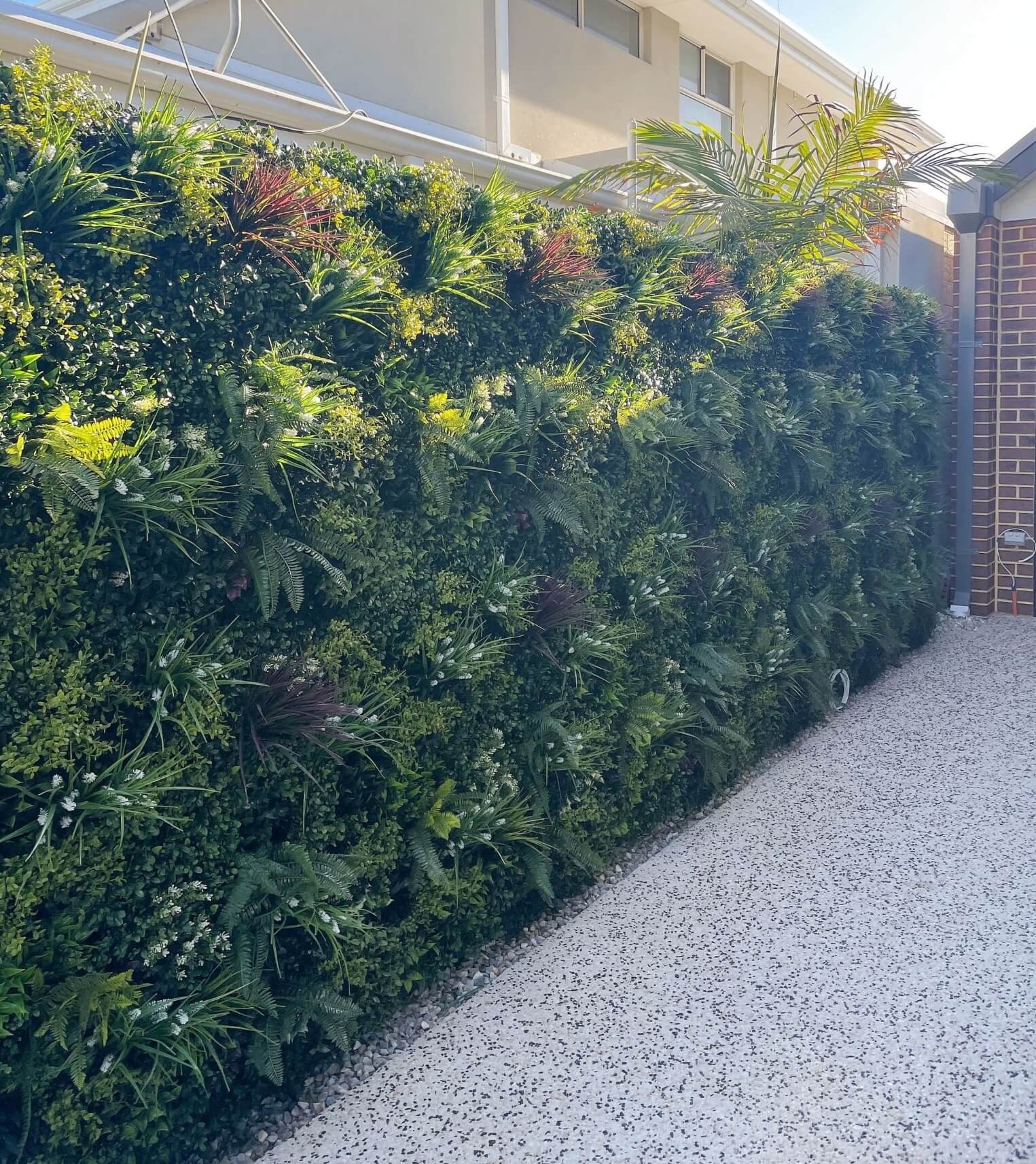 Premium Artificial Green Wall Panel on Dividing Fence