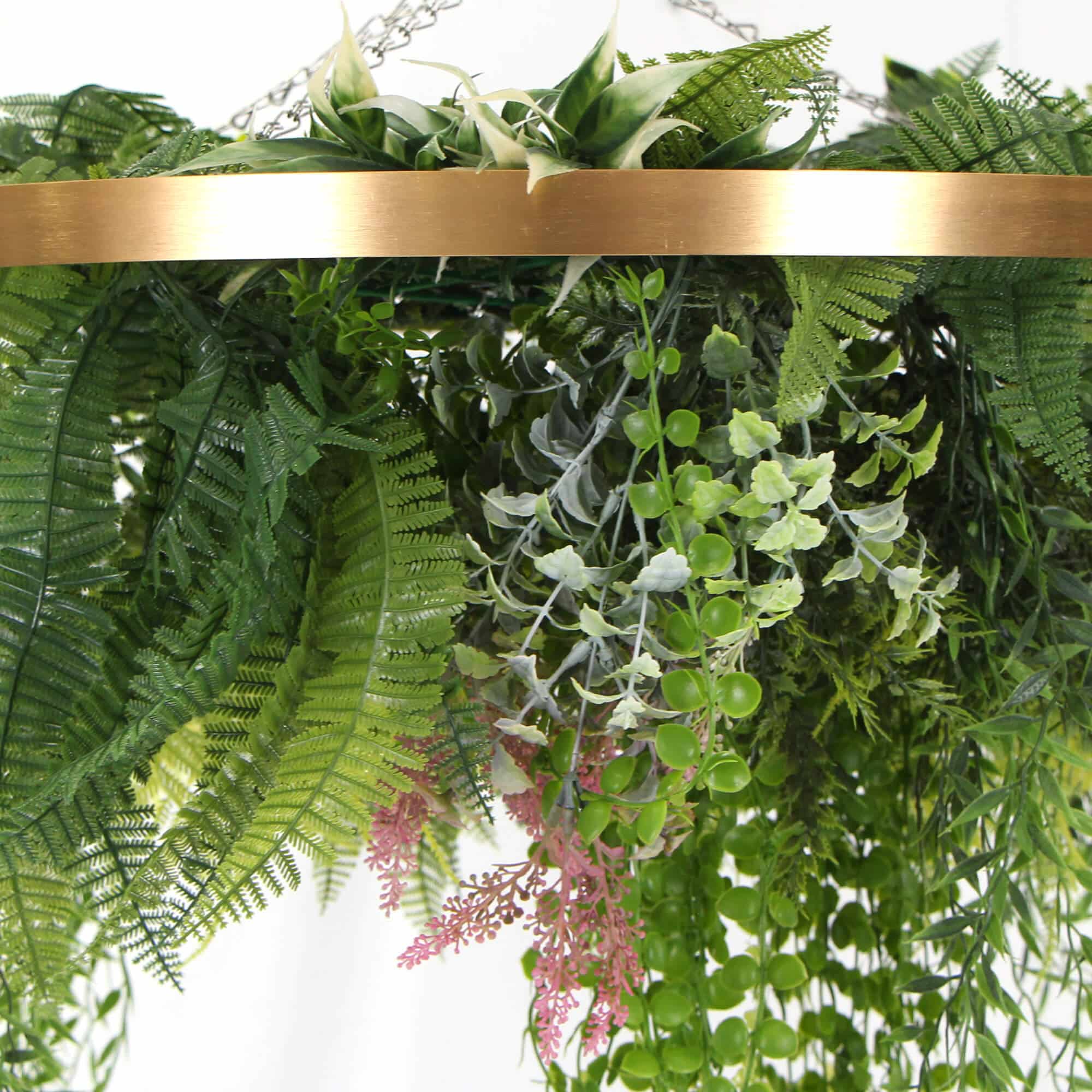 Imitation Gold Artificial Hanging Green Wall Disc 40cm (Limited Range)